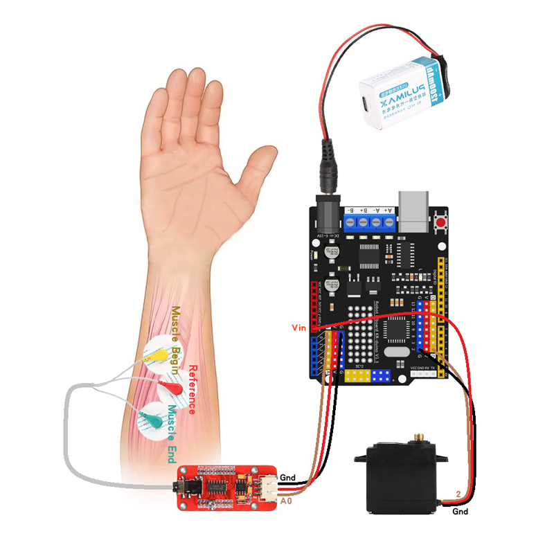 Sensor EMG Brazo robótico Sens - Arduino Robot reseña y precio