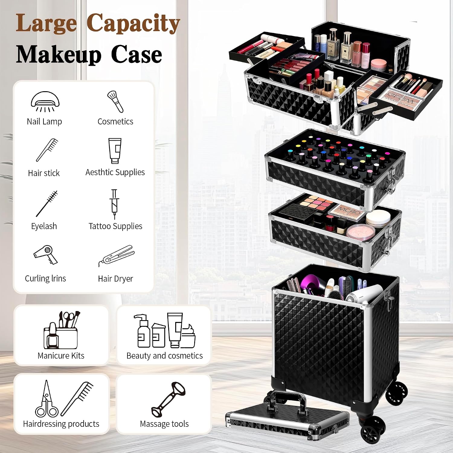 Maleta de Maquillaje con Rueda - Caster Wheel reseña y precio
