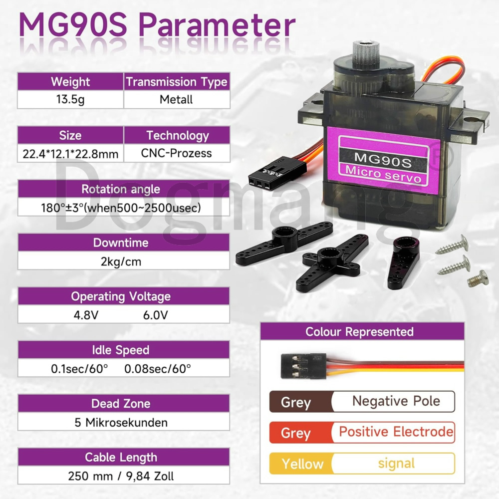Servo MG90S, 1/2/4/10/20/50 Ud - Sg90 Servo reseña y precio