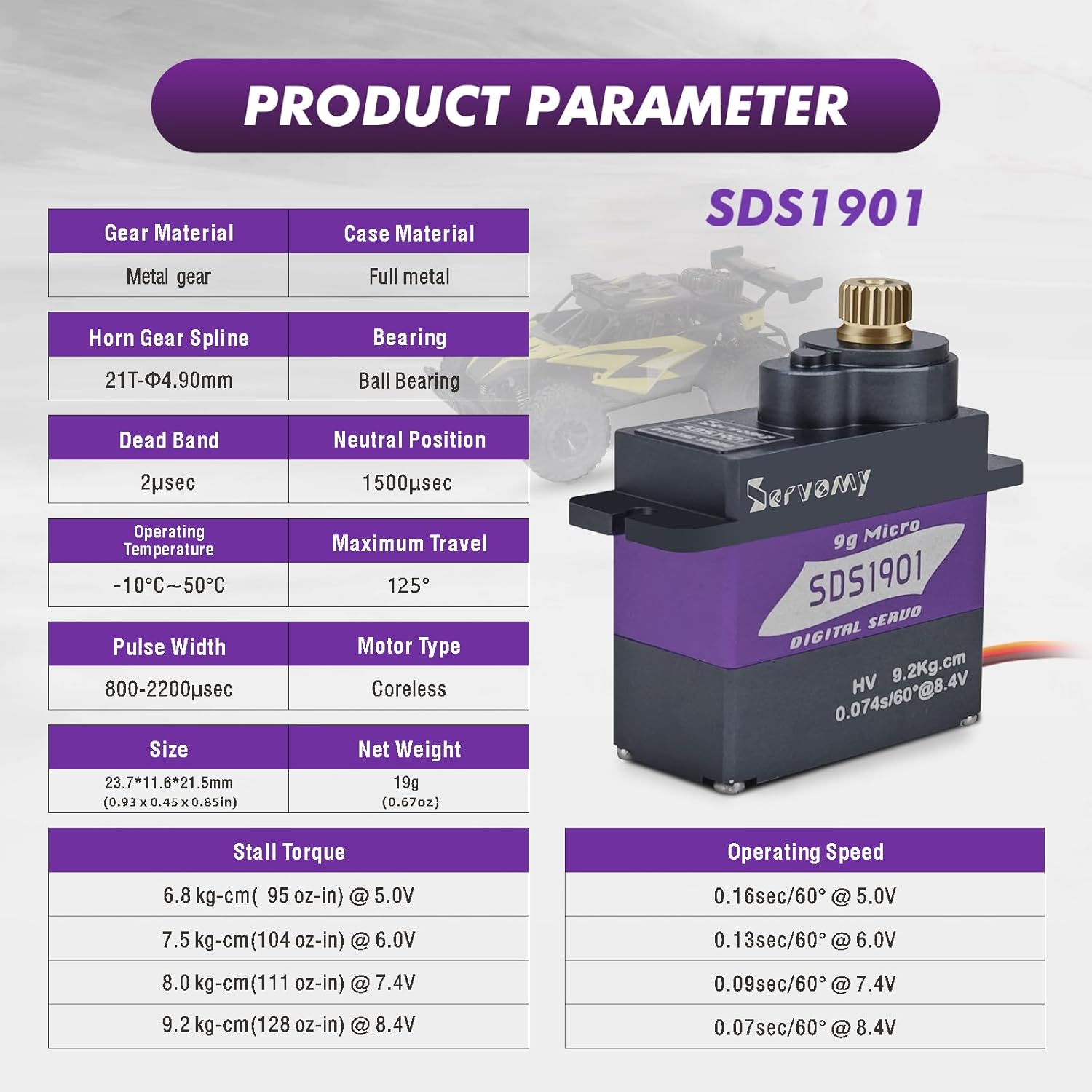 SERVOMY-SDS1901 Digital 9G Mic - Arduino Robot reseña y precio